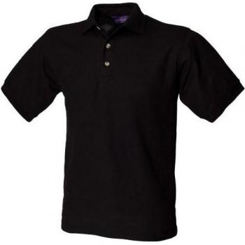 Henbury Men's Black Ultimate 65/35 Polo Shirt Size XL