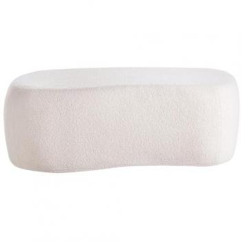 Off-White Upholstered Pouffe Bayard