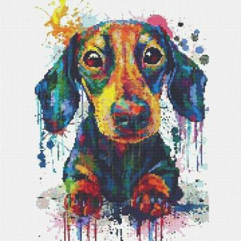 Pintura de diamantes de imitación perro