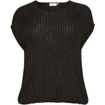 Kurzarmbluse KAFFE Curve – XL, Farbe Schwarz