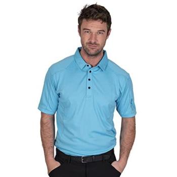 Men's Top Stitch Golf Polo in Turquoise – Island Green – S