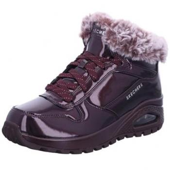 Botas Planas Skechers Uno Rugged Femininas em Vermelho Bordô