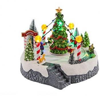 Pista di pattinaggio a LED con albero di Natale