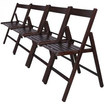 Wellhome 4 sillas básicas de madera haya, acabado wengue