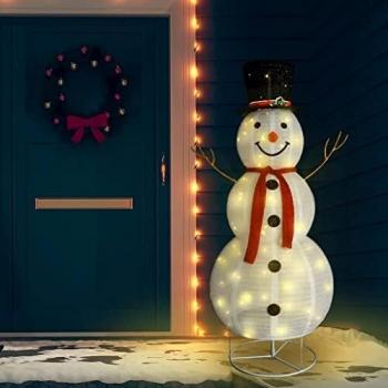 VidaXL Muñeco de Nieve Decorativo de Navidad con LED Adorno de Luces 180 cm
