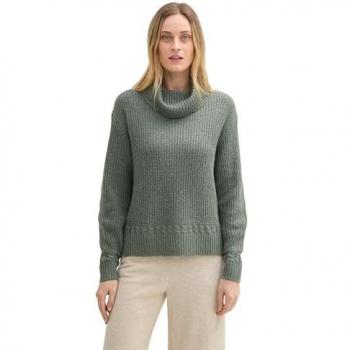 TOM TAILOR Damen Strickpullover, extra großer Struktur-Kragen