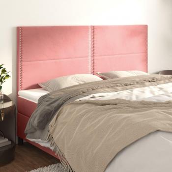 VidaXL CABECEROS 4 UNIDADES DE TERCIOPELO ROSA 80X5X78/88 CM