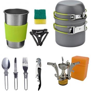 Leichtes Aluminium Kochgeschirr Set für Camping und Wandern