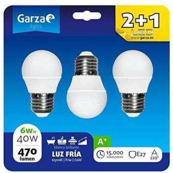 Bombilla LED Esférica 6W E27 220º 470 lúmenes (3 unidades)