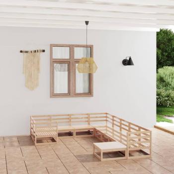 Ensemble de meubles de jardin en pin massif – 10 éléments