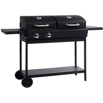 VidaXL Grill mit 2 Brennern für Gas und Holzkohle