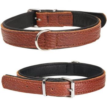 Soft‑Echtleder-Halsband DUO – 45–55 cm, extra weich, reißfestes Braun