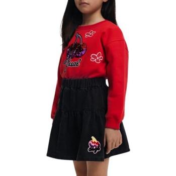 Mini-Jupe Desigual Noir Cerise 5/6 Femme