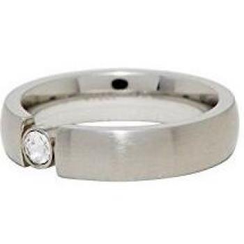 Zirkonia-Glitzer Ring für Damen – Edelstahl (ESRG00142416), 15,9 mm, Ø 50