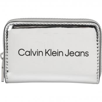 Calvin Klein Jeans Sculpted Med Zip Around Geldbörse Silberfarben für Damen