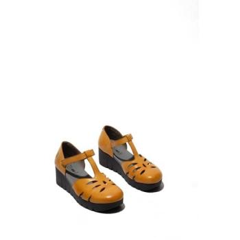 Mustard Yellow Fly London VELT224FLY Women's Sandal with Heel – Size 4