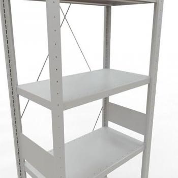 Schulte Fachbodenregal Stecksystem MultiPlus250 2500 x 1000 x 400 mm lichtgrau RAL 7035