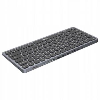 Unitek USB-C Tastatur Hub 9W1 mit HDMI 4K und PD 100W, Grau