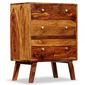 Robuster Nachttisch aus Massivholz 60x35x76 cm