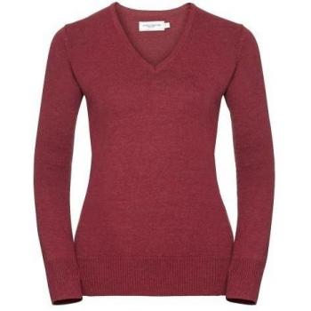 Russell Collection Dames V-Hals Pullover Sweatshirt XS Houtskool