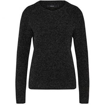 Vero Moda Rundhalspullover »VMDOFFY«, in melierter Optik black melange