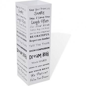 VidaXL White Walking Stick and Umbrella Stand