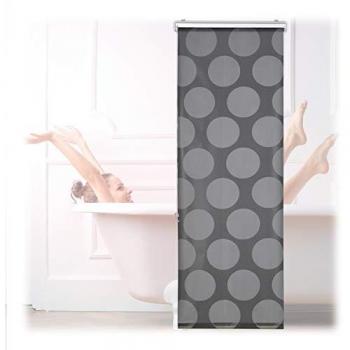 Relaxdays Duschrollo, 60x240 cm, schwarz-grau