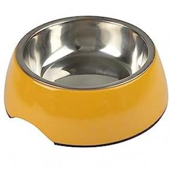 Gamelle multi‑espèces inox 17 cm – Couleur moutarde – Idéale pour chien & chat