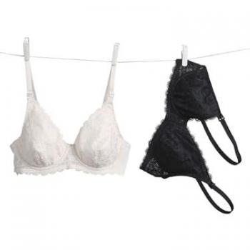 Underwired Black Lace Nursing Pair 90C