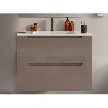 Meuble de salle de bain suspendu taupe