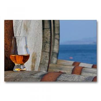 Schottischer Whisky Textilkunst 90 × 60 cm – CALVENDO Premium Leinwand
