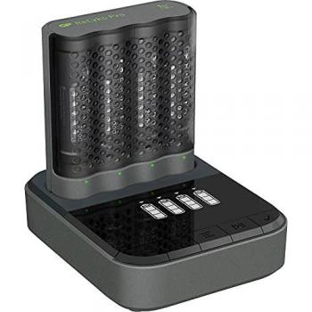 GP Batteries ReCyko P461 USB-Ladegerät mit 4 Steckplätzen für NiMH-Akkus und LCD-Anzeige
