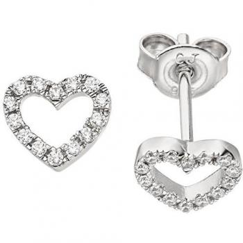 Elegante Herz Ohrstecker aus 925 Sterling Silber