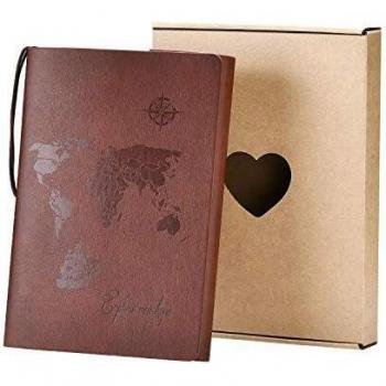 SEEALLDE A5 Bloc Notes in Pelle con Mappa Vintage