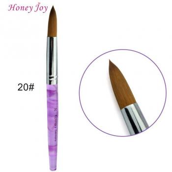 Fine Hair Nail Art Brushes with Purple Handle Set #14/16/18/20