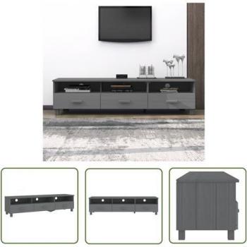 TV-Regal JINLEFU Living Store – Massivholz Kiefer, dunkelgrauer Schrank 158x40x40 cm