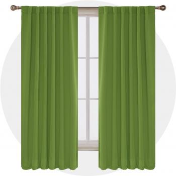 Rideaux décoratifs verts d’herbe Deconovo 2 pièces