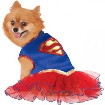 Costume Canino Supergirl con Pettorale e Gonna