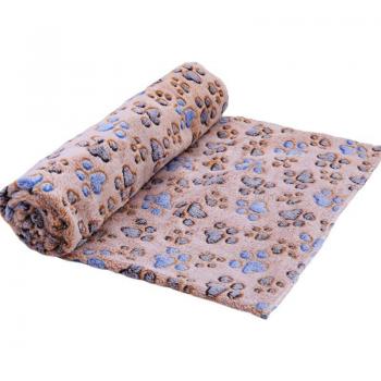 Tapis Doux Patte Florale Corail – Couverture de Repos pour Chien & Chat