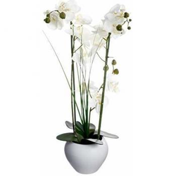Orchidea artificiale in ceramica bianca H53cm Atmosphera Créateur D'intérieur
