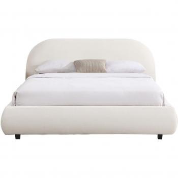 Homifab – Lit 160x200 cm avec Sommier et Tête Velours Beige