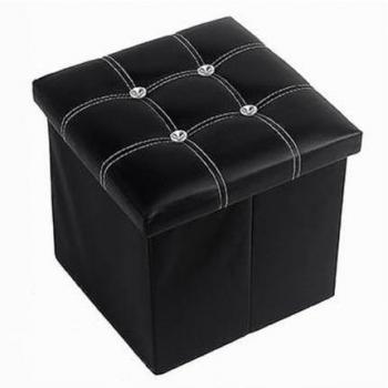 Pouf Multifonctionnel Noir avec Éclats 30x30x30 Cm