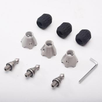 TFC Stainless Steel Tripod Foot Spike with Washers, Plum Blossom Design 3/8