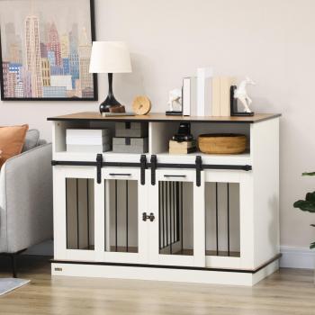 Pawhut Dog Crate Furniture with Movable Divider