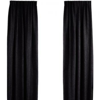 Rideau noir en velours luxueux Lifa Living – 260 × 150 cm – Accrochettes