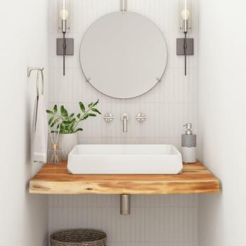 Encimera de baño de acacia 70x60x3,8 cm