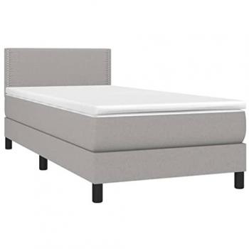 Boxspringbett 90x200 cm Hellgrau inkl. Matratze Vidaxl