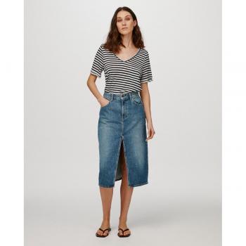 Falda Vaquera Midi Ellen Color Azul XL