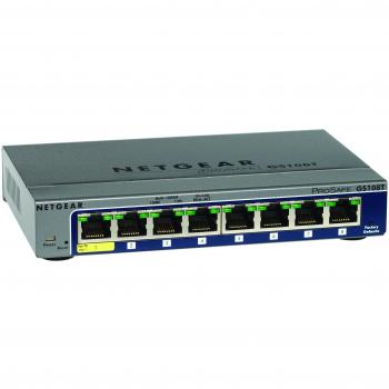 Netgear Switch 8 Porte Gigabit, Versione Desktop in metallo, Smart Plus (GS108T-200WES)