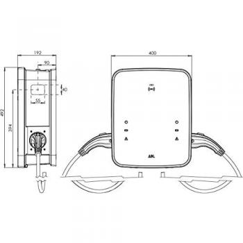 ABL eMH3 22kW Twin Slave+ Wallbox mit Ladekabeln, Typ 2 Kupplung, 32A, OCPP